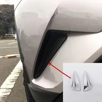 

Exterior ABS chrome Front Bumper Side Grille Cover Trim Front Grate Foglight Protector For Toyota C-HR 2017 2018 Accessories