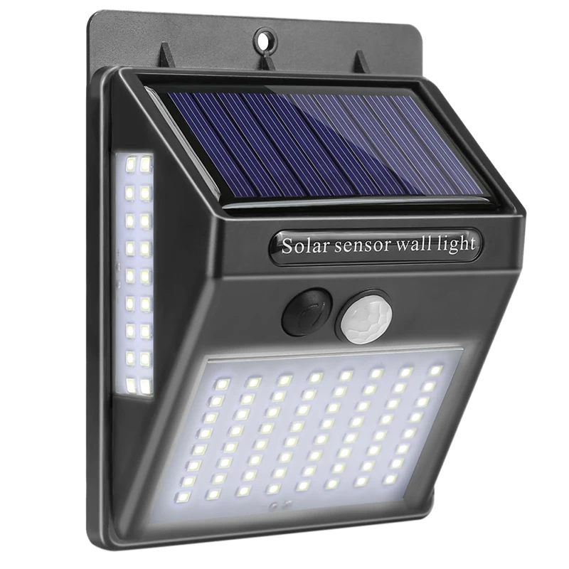 

100 Led Solar Light Outdoor Solar Wall Lamp Pir Motion Sensor Waterproof Bulb for Outdoor Garden Yard Porch Deck