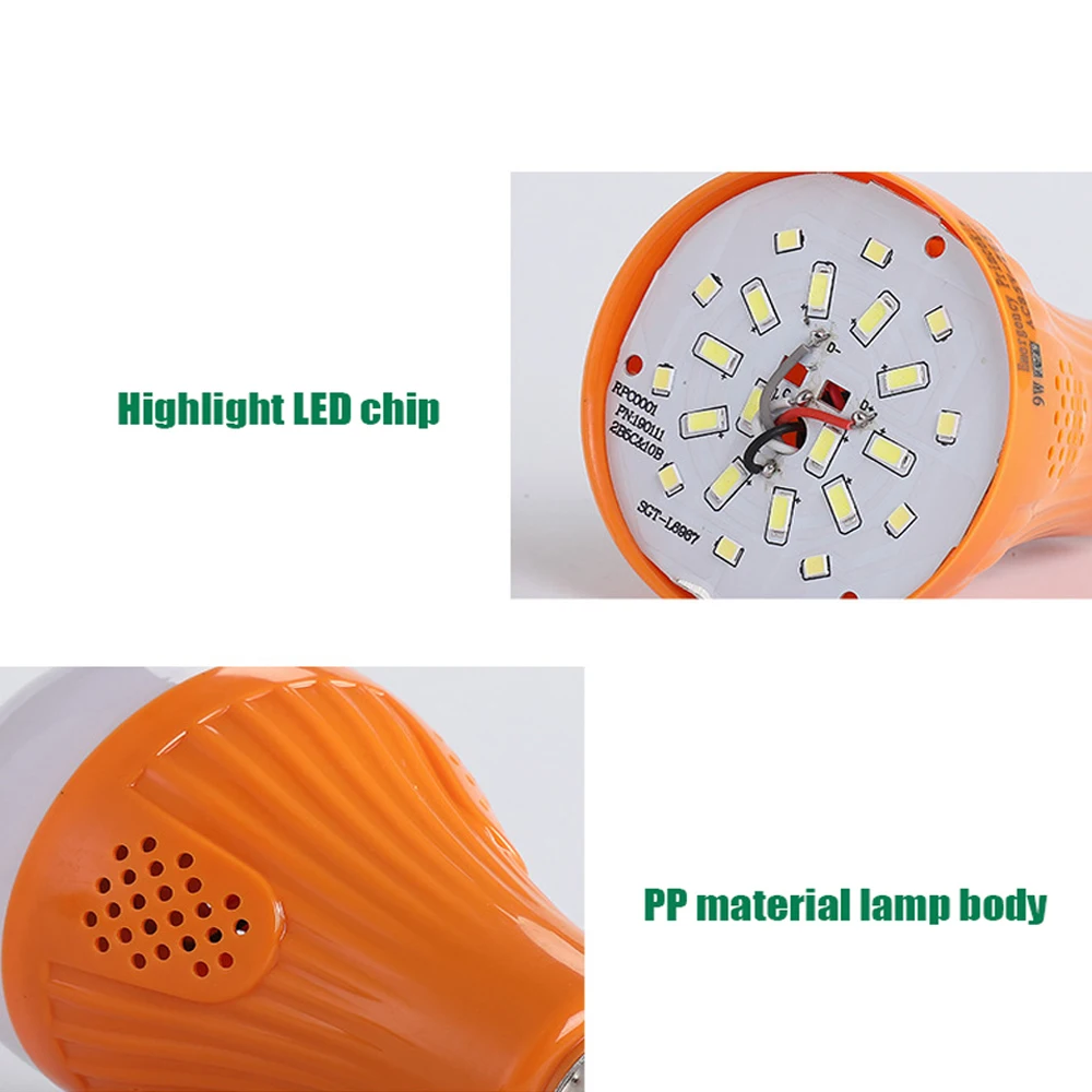 E27 LED Emergency Light 9W 12W 15W Night Market Lamp Intelligent Charging Emergency Light Bulb Rechargeable Battery Lighting 10