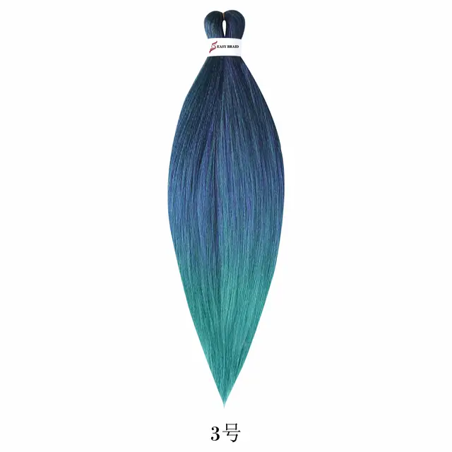 Pre Stretched Kanekalons Braiding Hair Easy Crochet Braid Hair Extension Yaki Straight Ombre For Woman Aigemei EZ Braids 3