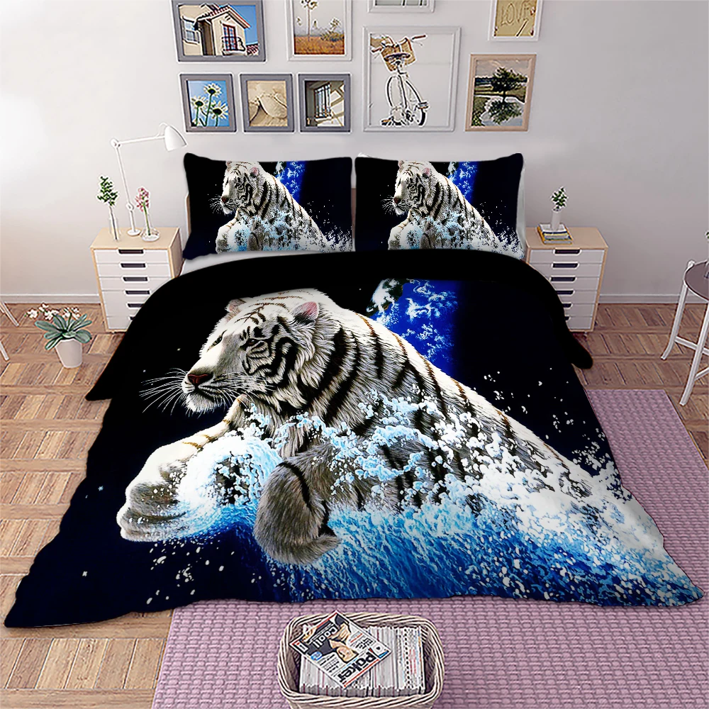 3D Тигр постельное белье набор животных пододеяльник наволочки двойной Полный queen King размер постельное белье домашний текстиль