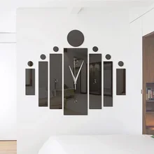 Рекомендуется крутые DIY креативные акриловые украшения для дома гостиная немой акриловая Настенная Наклейка на стену в форме часов