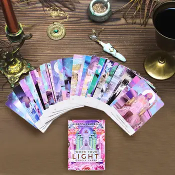 

44pcs Light Oracle Cards Beautiful Cards Oracle Deck Game Guidance Divination Reconnect With Your Soul