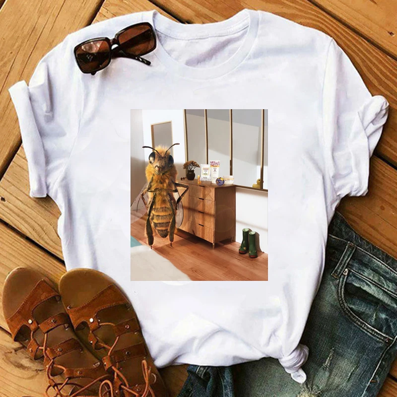 

Bee Kind Funny T Shirt Women Tops Harajuku Female Gothic Short Sleeve Kawaii Tee for Women