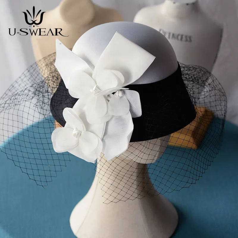 

Retro Handmade Linen Silk Yarn Flower Net Yarn Cover Hat Retro Bride Photo Travel Shooting Accessories Wedding Party Hat Veil