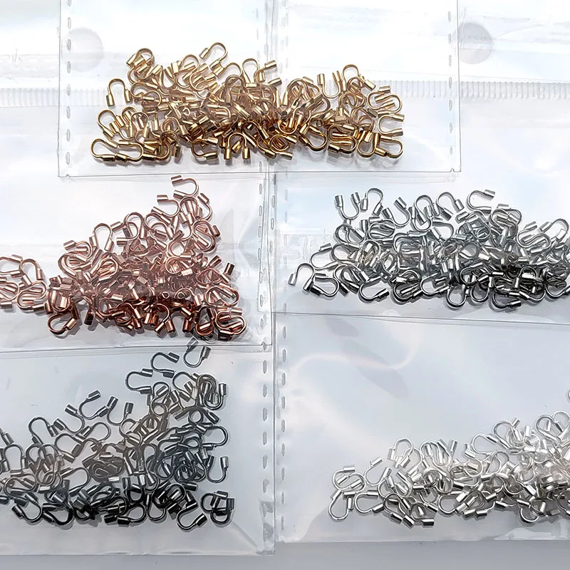 100pc Color Keep Long Time Nickle Free 4x4mm Wire Protector Jewelry Connectors Accessories