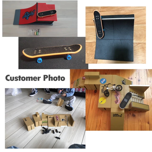 Finger Skateboard Kit Tech Deck Bigger Fingerboard Ramps Skate Park Set Fingers Sport Training Props Skateboard Ramp Toy For Kid 6