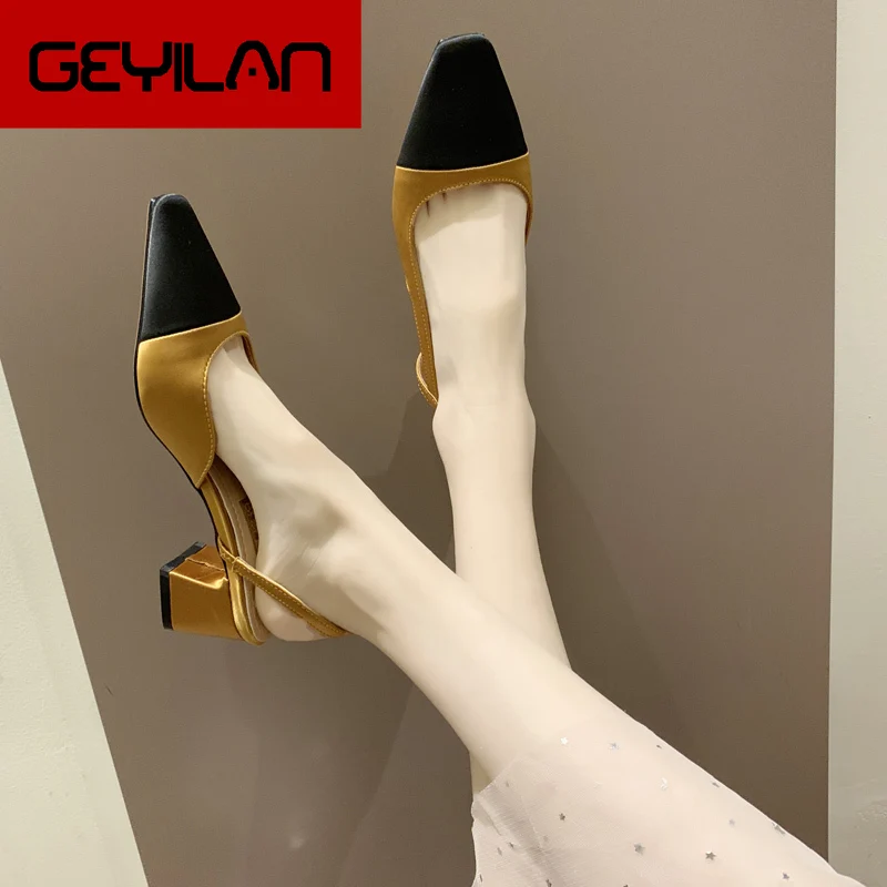 

2019 Summer New Square Toe Women Sandals Thick with Suede Hollow Single Shoes Women Elastic Band Head High with Velvet Sandals