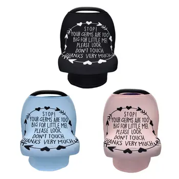 

Nursing Cover Breastfeeding Scarf with Safety Warning No Touching Sign Baby Car Seat Covers Soft Breathable Stretchy Shopping Ca