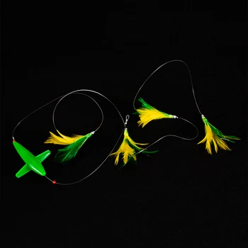 

2x Daisy Chain - Feather With Bird And Rigged Teaser Fishing Trolling Luers