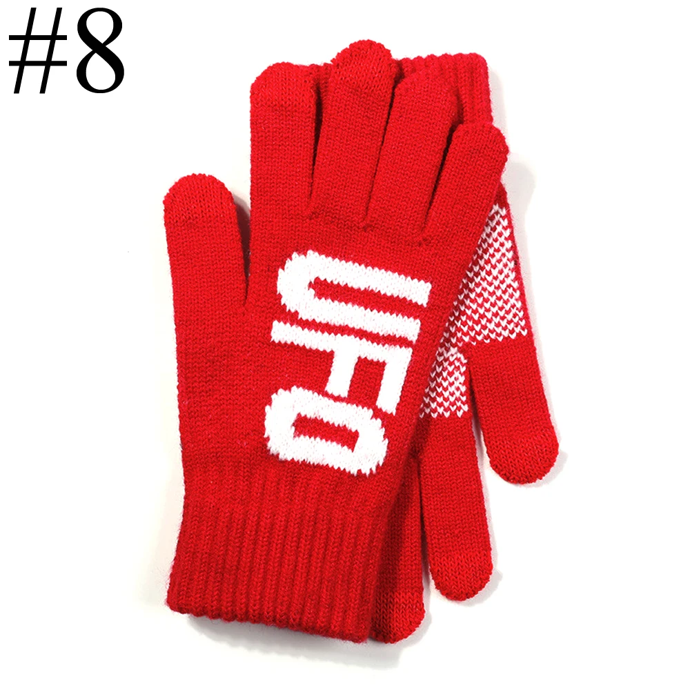 L. Mirror 1 пара зимних перчаток вязаная рукавица противоскользящие перчатки для сенсорного экрана шерстяные теплые перчатки для мужчин и мальчиков - Цвет: 8