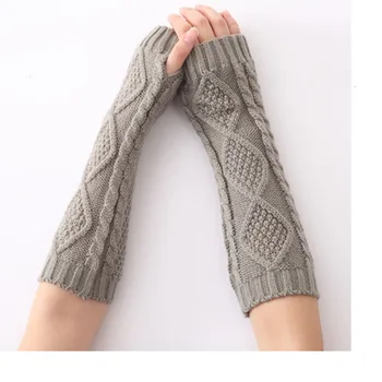 

Korean Diamond The Pattern Knitted Long Gloves, Woman Half Refers To Long Gloves, Multicolor