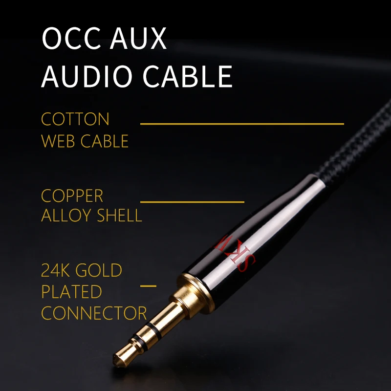 SKW AUX 3 5mm Jack Cable 0 5M 1M 1 5M 2 0M 3M Male To Male For Soudbox Headphone Smartphone Ipad Laptop MP3 CD And Car