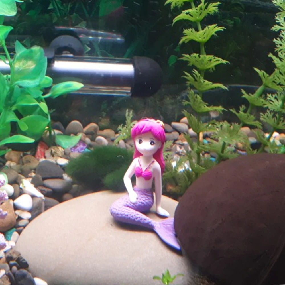 Title 24, 1pc Aquarium Fish Tank Cute Little Mermaid Orna...