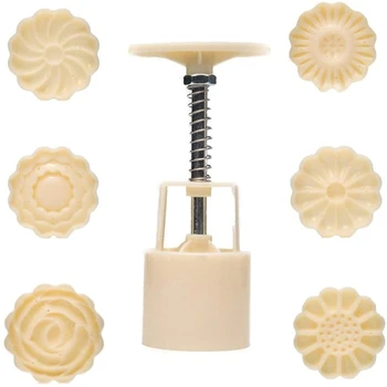 

Cookie Press Mid-Autumn Festival Hand-Pressure Moon Cake Mould with 6 Pcs Mode