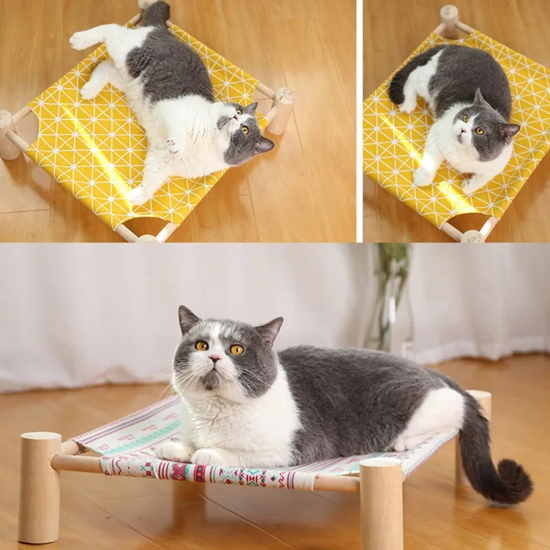 

Cat Bed Raised Lifted Hammock Stand With Frame Suspenden Breathable Platform Detachable Washable Pad