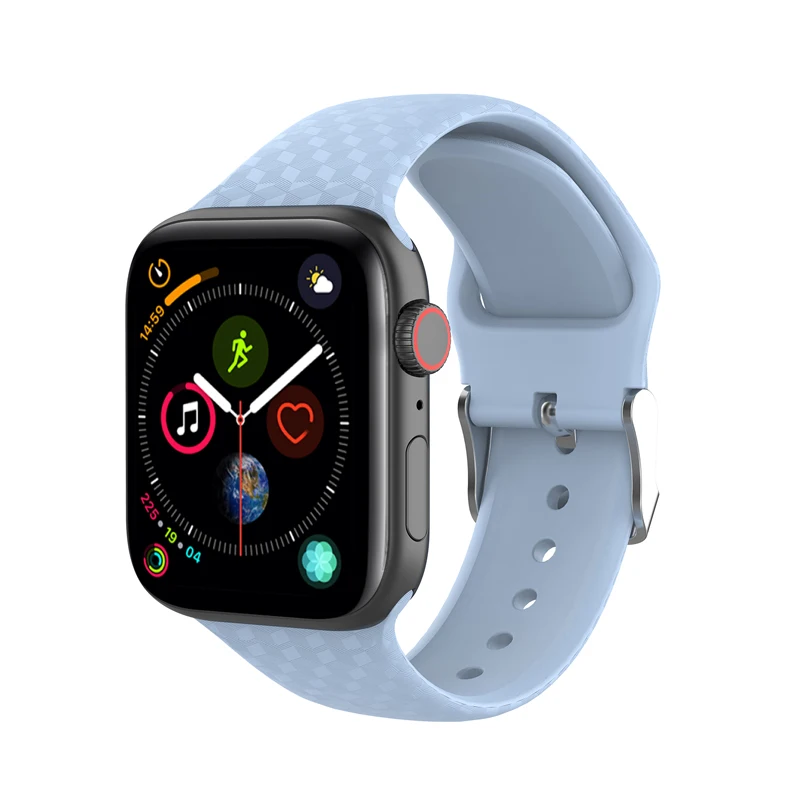 Силиконовый ремешок для часов apple watch 5 4 44 40 3 2 1 38 42 мм с 3D текстурой Аксессуары