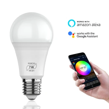 

1/2/4pcs 7W E27 Bluetooth RGB LED Light Bulb Control Smart Lamp Smart Home Automation Compatible With Alexa Amazon Google Home