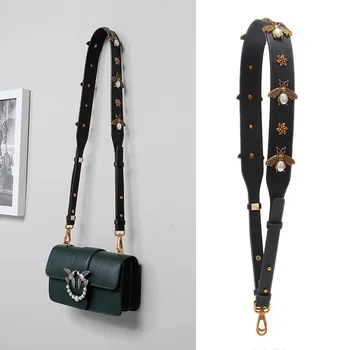 

2020 Fashion Bee Stylish Handbag Strap Shoulder Bag Straps Classic Long Bag Belt Women Solid Color Adjustable Wide Bag Straps