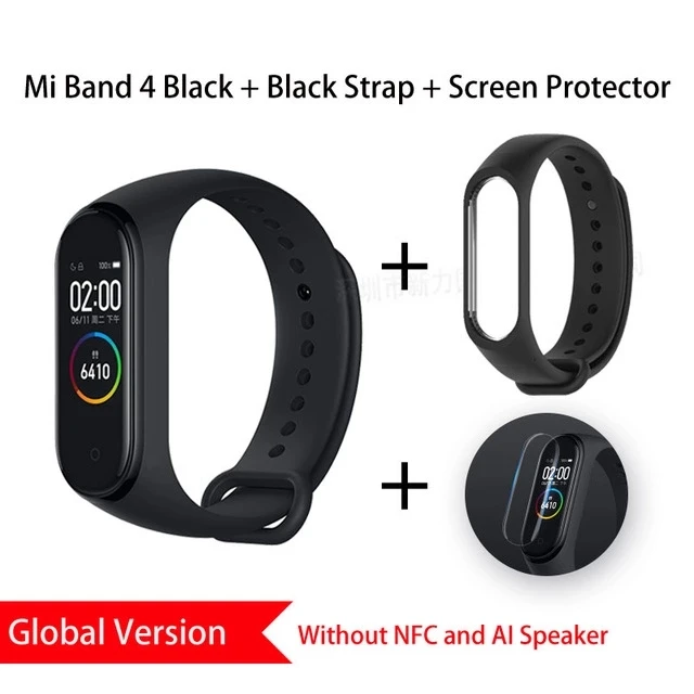 Xiaomi mi Band 4 глобальная Версия смарт-браслет mi band 4 браслет сердечного ритма фитнес цветной экран Bluetooth 5,0 китайская версия - Цвет: Global Add Black