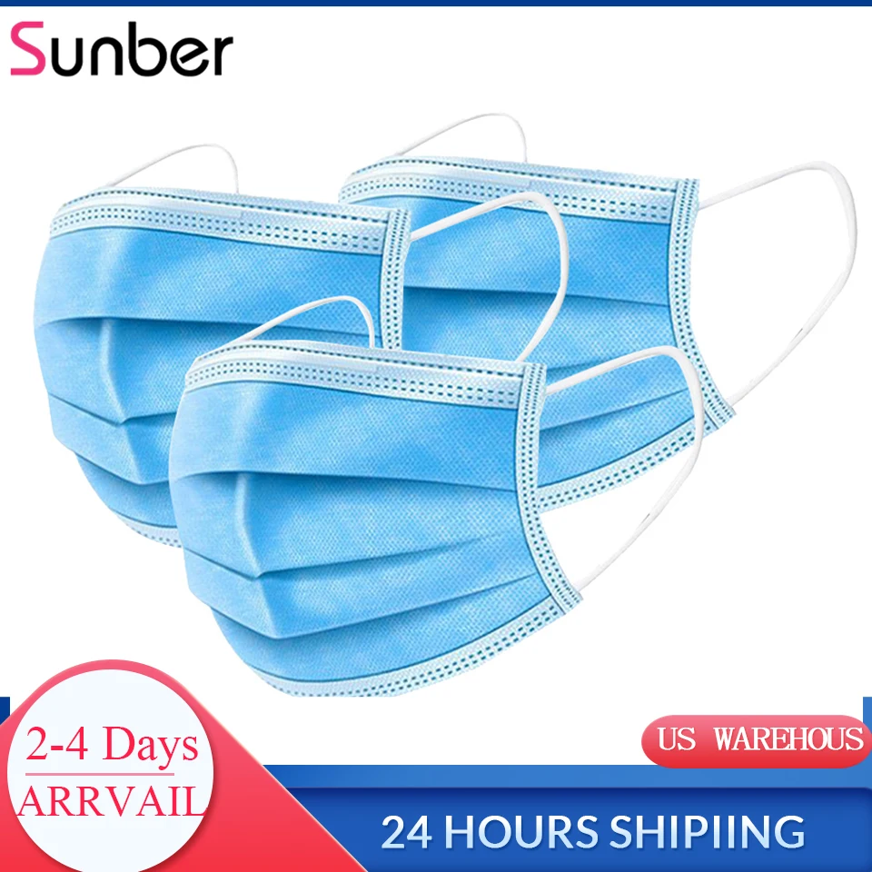 

Face Masks Anti-Virus Respirator Disposable 3-layer Masks Face Masks 20pcs 40pcs Soft Breathable Masks For Hair Stylist