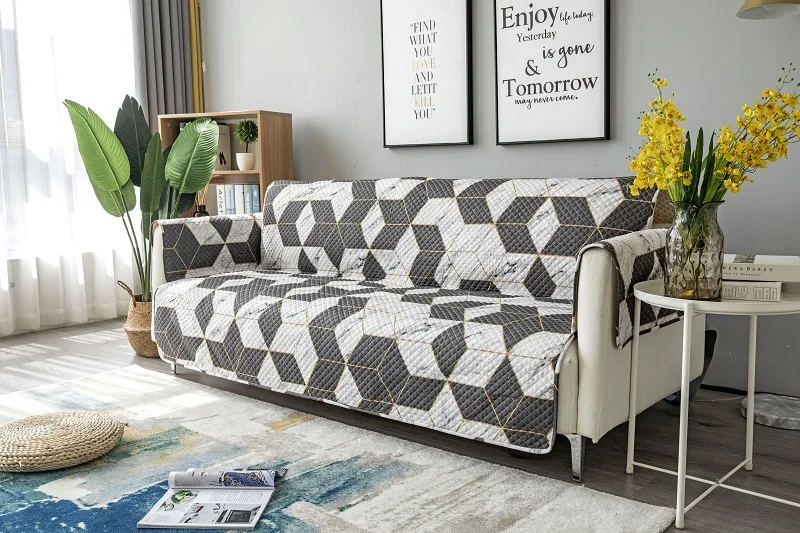 Sofa Couch Cover Pet Dog Kids Mat sofa Protector Reversible Removable Armrest Slipcover Cotton Fixed strap Non-slip sofa cover