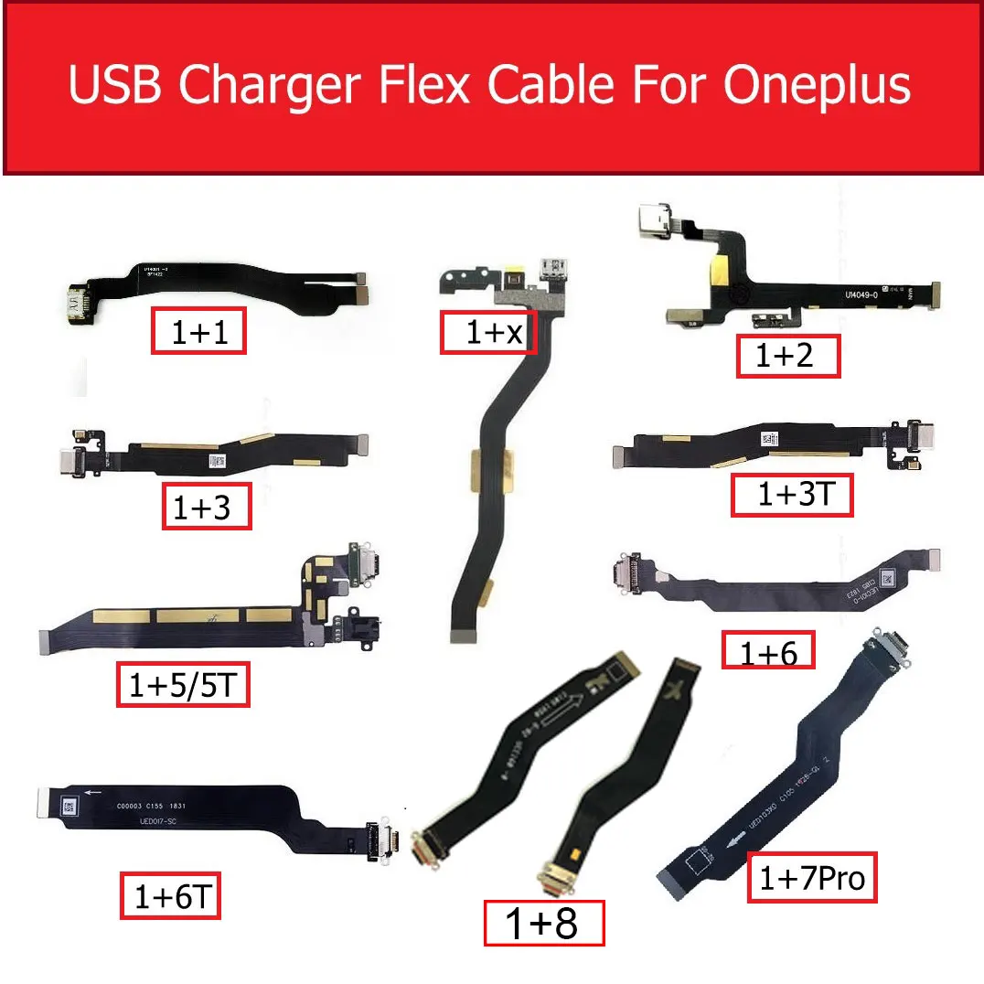 Гибкий кабель USB Chargring для Oneplus 1 + 2X3 3T 5T 6 6T 7 78 8T pro зарядное устройство Порт Разъем