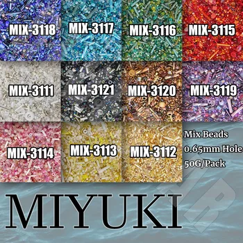

BLUESTAR 50g/pack Miyuki Seed Beads Mixed Style Glass beads Random mix color Glass Twist Bugle Tube Clothing Accessories