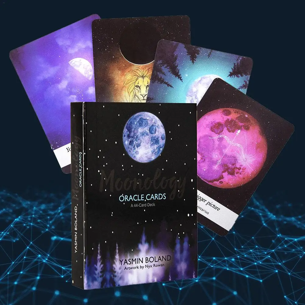 44 шт Набор карточек для настольных игр и набор справочников для Moonology Oracle Tarot английские карточки палубные игры для семейных вечерние игральные карты