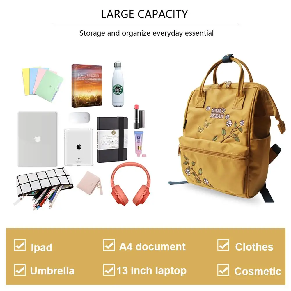 Женский водонепроницаемый рюкзак для ноутбука с цветочным принтом|women backpack|backpack