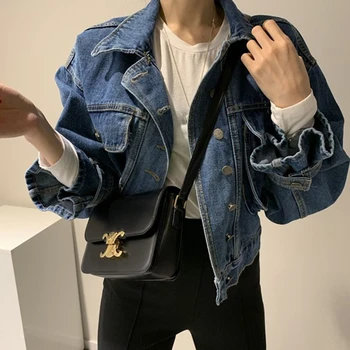 

2020 Denim Jacket For Women spring Vintage Long Sleeve Loose Button Jeans Coat Female Streetwear Clothes Korean Outerwear NZY94