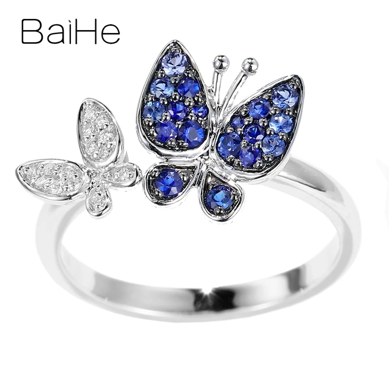 BAIHE Solid 14 K, белое золото, 0.22ct, Сертифицированные, настоящие натуральные кольца, обручальные свадебные женские модные ювелирные изделия, подарочное кольцо