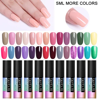 

LILYCUTE 5ml Glitter Pink Color Nail Gel Polish Soak Off Semi Permanent Long Lasting UV Gel LED Lamp Nail Gel Varnish