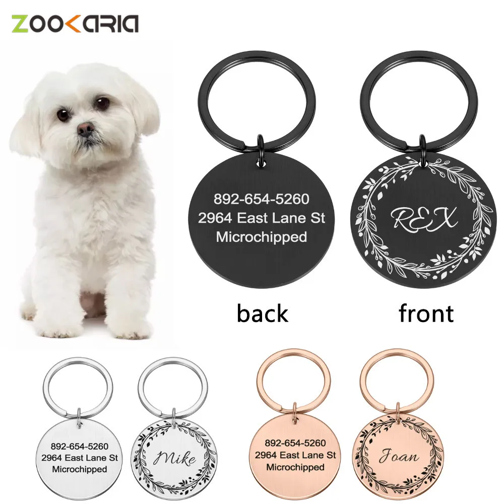 Engraved Pet ID Tags Personalized Pet ID Name Number Address for Dog Cat Puppy Collar