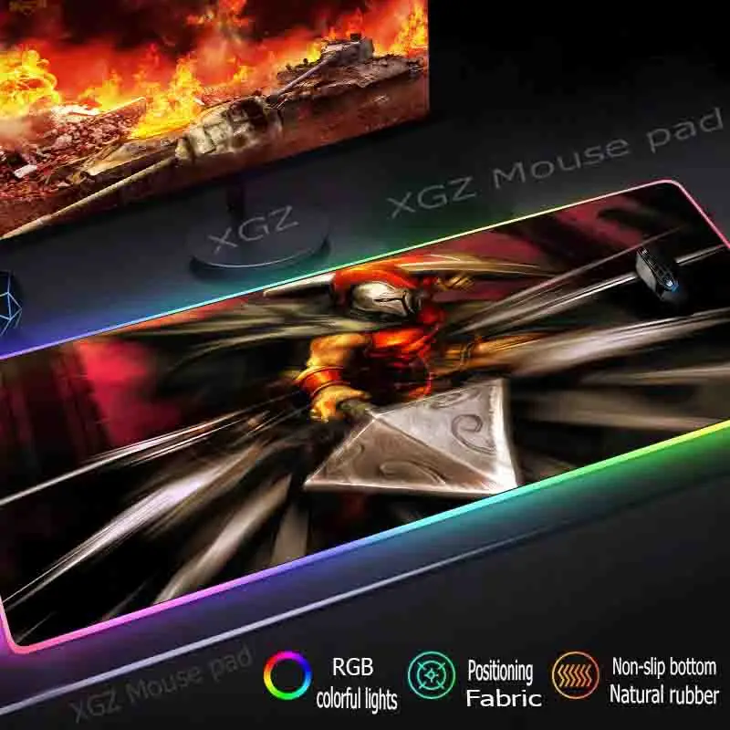  XGZ Anime Grey Tabard HD Custom Large RGB Mouse Pad Black Lock Edge Computer Keyboard Desk Mat Rubb