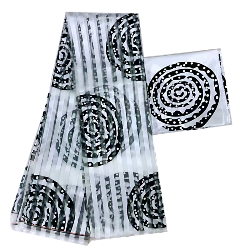Шелковая ткань органза с Африканским шелковым воском Новое поступление шелковой органзы ткани для женского платья 4+ 2 ярдов