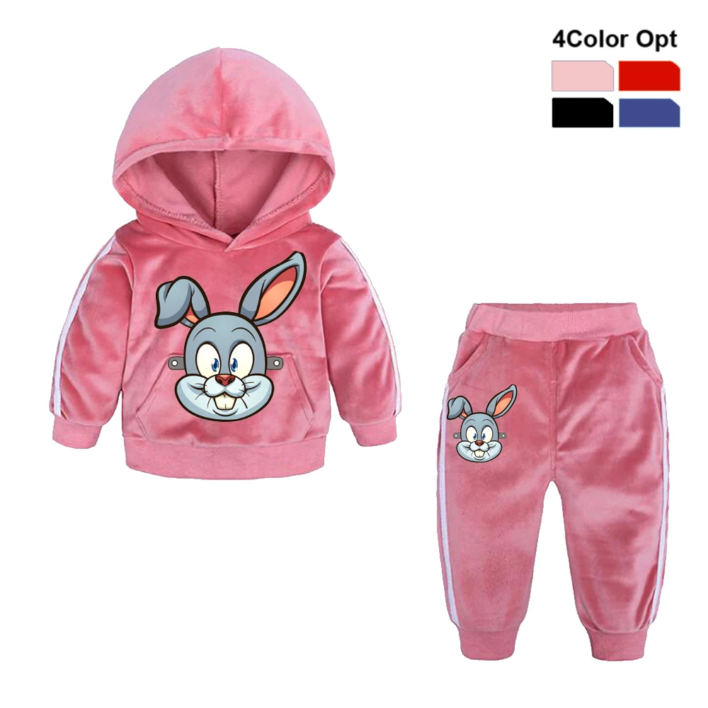  Boys Girls Tracksuit Toddler Kids Baby Hood Hoodie Sweat Coat Sport Pants Trousers Children Stripes