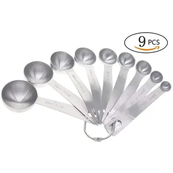 

9-piece Baking Set Stainless Steel Measuring Spoon Baking Scale Meter Seasoning Spoon Deep Drawing Measuring Spoon