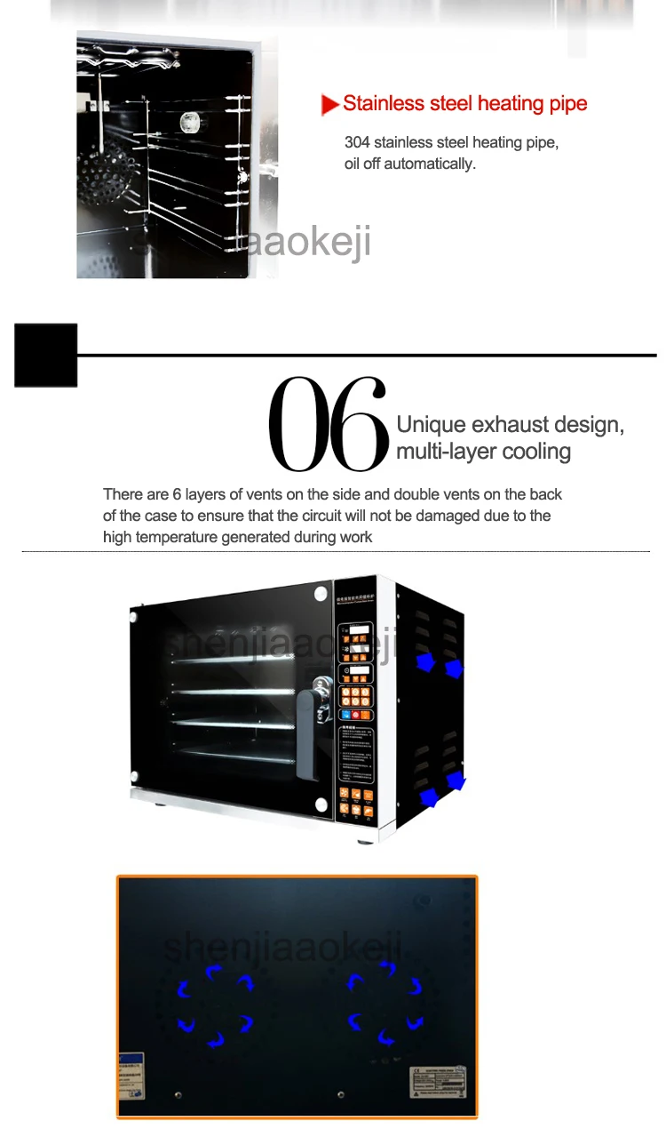 60L электрическая печь Коммерческая печь для выпечки Циркуляция горячего воздуха Бытовая большая емкость духовка 220 В (50 Гц) 4500 Вт 1 шт