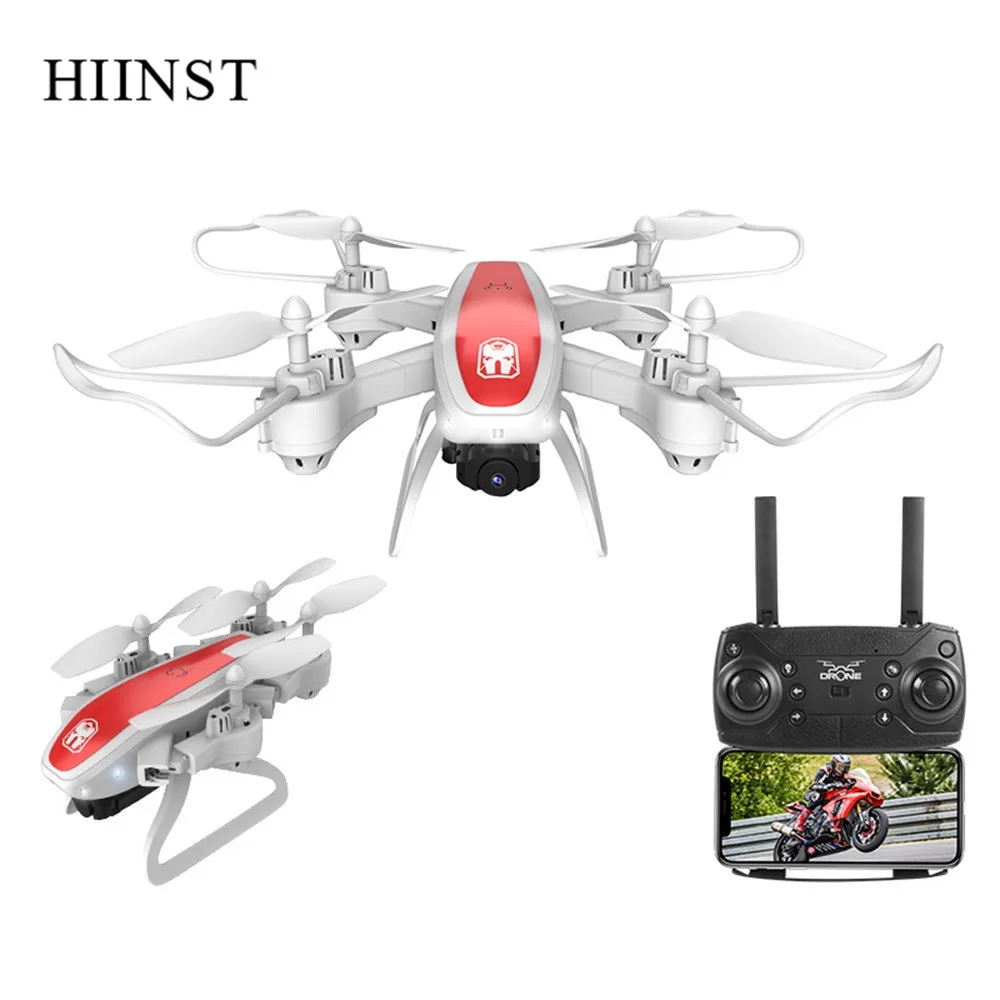 Hiinst 2,4G мини Радиоуправляемый Дрон 1080 HD камера WiFi FPV складной Дрон оптический поток RC Квадрокоптеры длительный срок службы пульт дистанционного управления вертолет