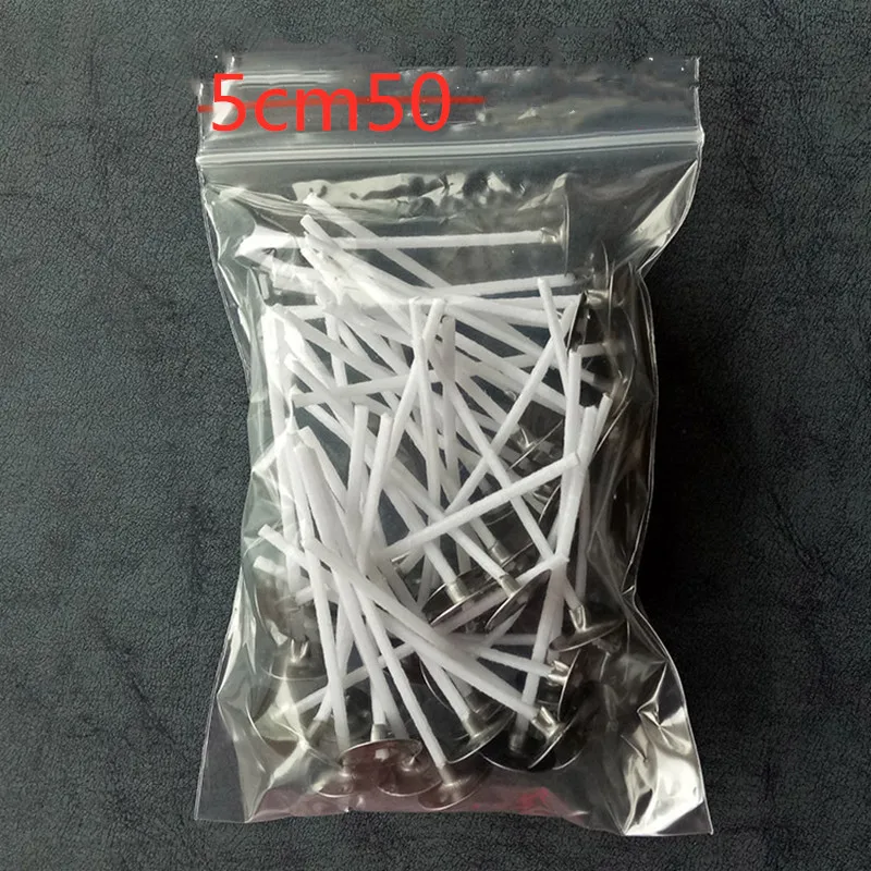 No. 2 long 50mm 50 шт./пакет лампы в форме свечи Фитили толстые DIY ручной работы лампы в форме свечи расходные материалы для изготовления Материал непригорающий бездымный противень внутренняя часть лампы толщиной вощеный Фитили Рождество - Цвет: No. 2 long 50mm