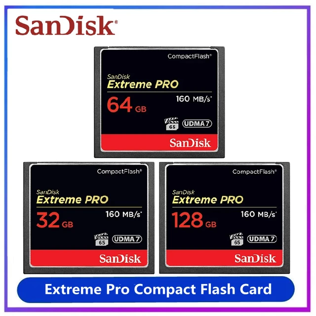 Sandisk Extreme Pro Memory Card 64gb 32gb 128gb Compact Flash Card