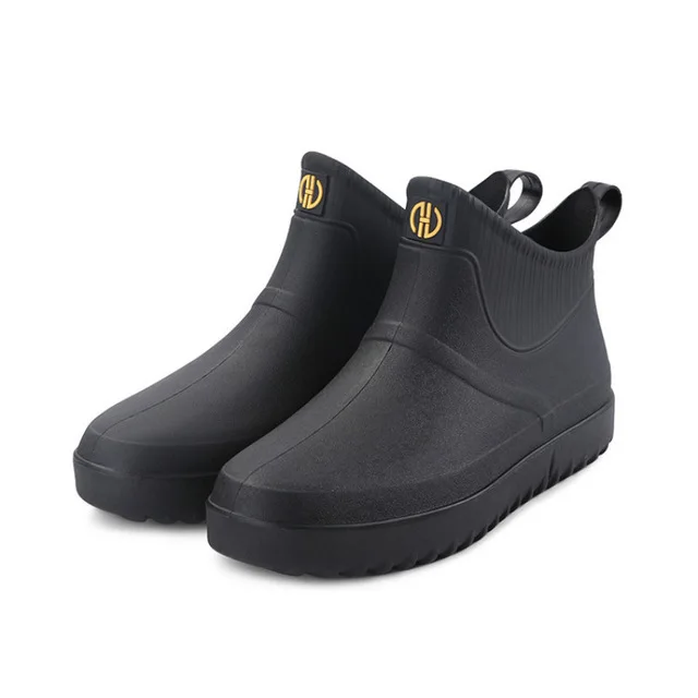 Mens Boots Waterproof Mens Rain Boots Classic Mens Ankle Work Boots Outdoor Non-slip Boots Short Mens Fishing Water Shoes
