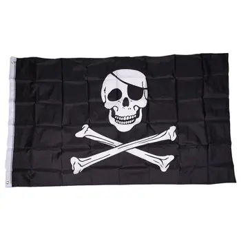 

Pirate FLAG Skull and Crossbones Jolly Rodger Large 5x3' Size