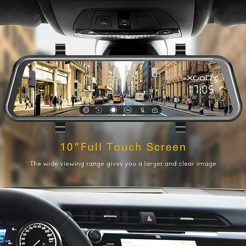 Full HD зеркальный видеорегистратор умный автомобиль передний задний двойной объектив 1080P V6