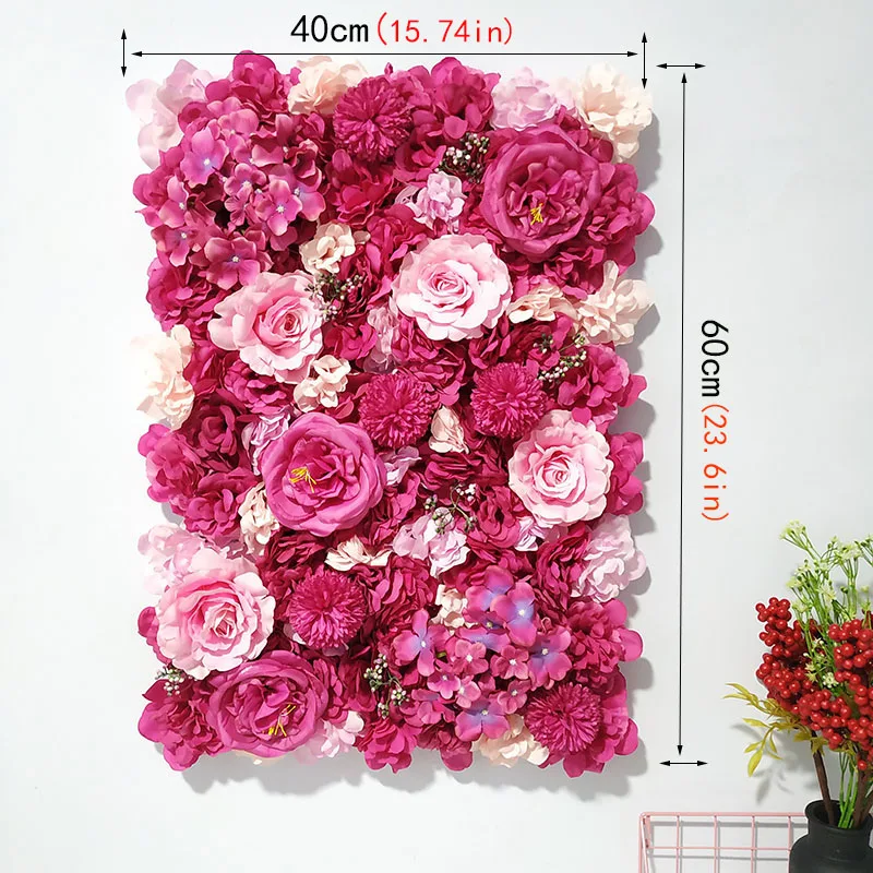 decoração de casa seda rosa artificial flor painéis para festa casamento pano de fundo adorno flor parede versão romântico adorno