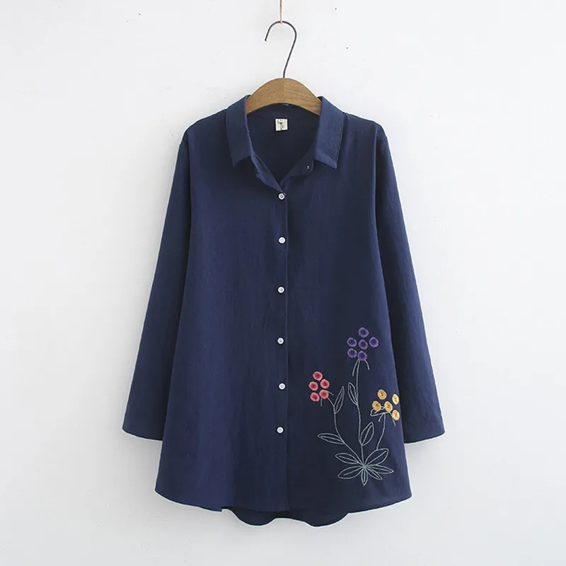 new-female-casual-top-plus-size-4xl-embroidery-cotton-shirt-top-women-spring-summer-single-breasted-long-sleeve-blouse-lm234