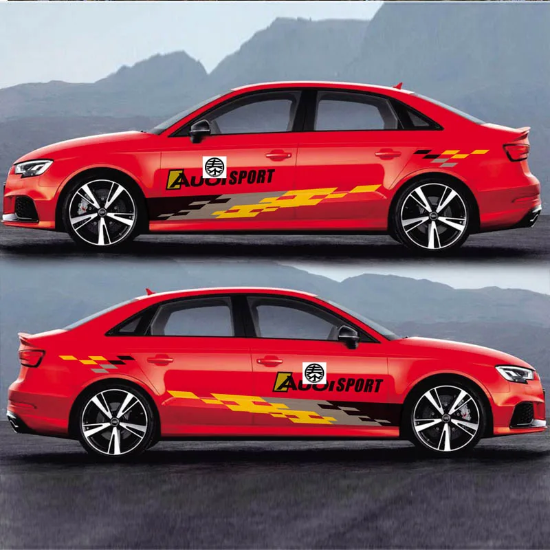 Стайлинга автомобилей спортивный автомобиль наклейка для Audi A3 S3 RS3 автомобиля обе стороны тела Range Rover sport авто наклейки