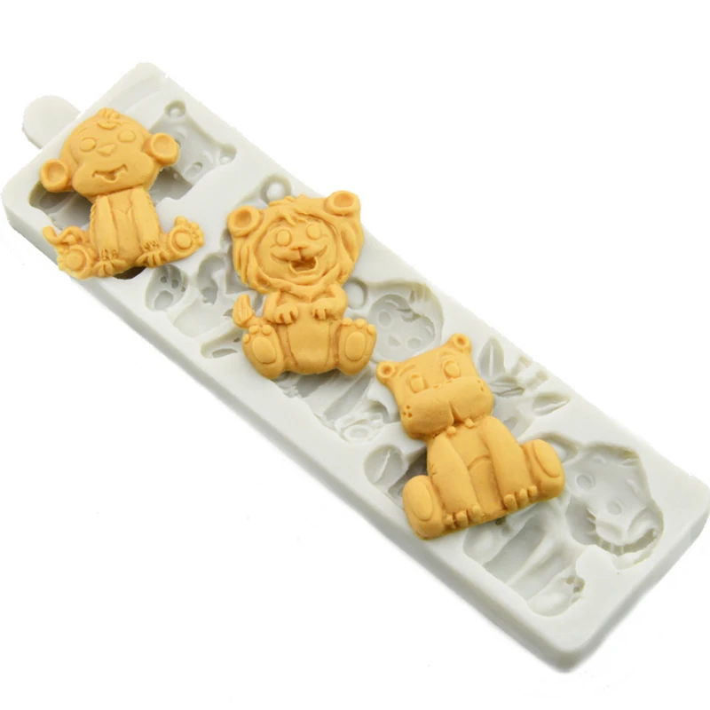 Jungle Animals Mould Silicone Mold Fondant Cake Decorating Tool Gumpaste Sugarcraft Chocolate Forms Bakeware Fimo