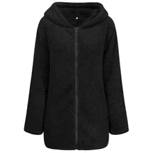 Fashion New Women's Jacket Autumn and Winter New Loose and Warm Imitation Lamb Wool Hooded Jacket Women Coat Padded Jacket
